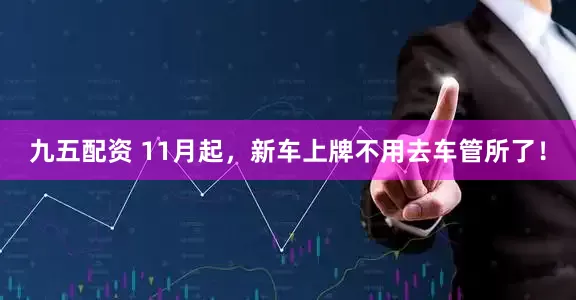九五配资 11月起，新车上牌不用去车管所了！