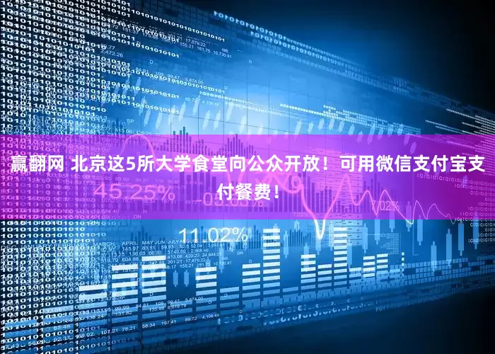 赢翻网 北京这5所大学食堂向公众开放！可用微信支付宝支付餐费！