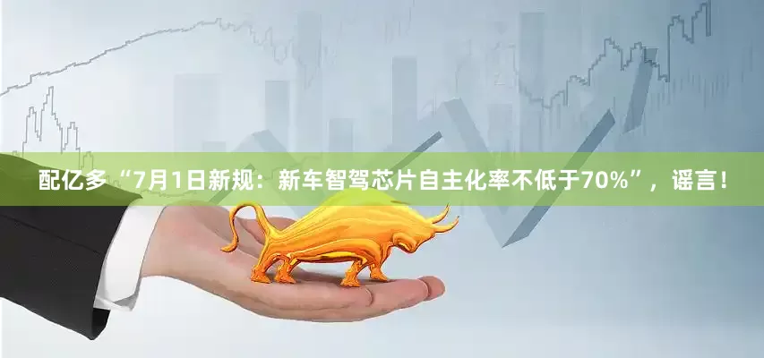 配亿多 “7月1日新规：新车智驾芯片自主化率不低于70%”，谣言！